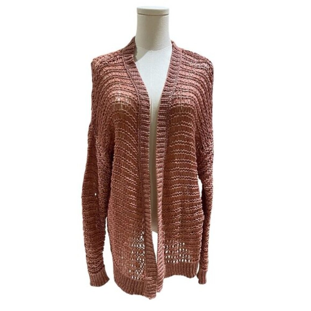 Cotton Emporium Cardigan Open Knit Lightweight SZ L NEW